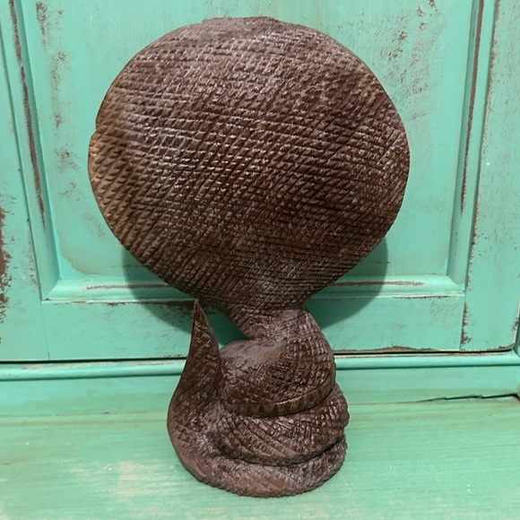 Vintage Set Of 4 Hand Carved Wood Cobras  Statuettes King Cobras Large Small - Picture 6 of 16